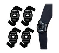 Relaxdays Bolsa Gel Rodilla, Set 4, Reutilizables, Refrigerantes, Compresas Frío-Calor con Cierre Adhesivo, Negro, Poliéster, 16 x 23,5 x 1 cm