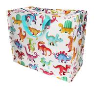 Bolsa gigante XXL con cremallera, diseño de dinosaurios, aprox. 58 × 28 × 48 cm