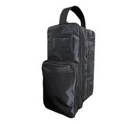Bolsa grande con cremallera - Bolsa para zapatos de golf - Bolsillos de almacenamiento con bolsillo frontal para zapatos de golf, bolsillo exterior portátil para zapatos y artículos deportivos, Negro