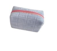 Bolsa grande de cosméticos con cremallera de color sólido, bonita bolsa de maquillaje de piel para mujer, bolsa de aseo de viaje, bolsa de aseo de felpa, 3, Talla única