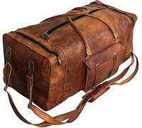 Bolsa Grande de cuero para Equipaje de 32 Pulgadas, para Fin de Semana, Viajes nocturnos, una Bolsa de Lona para Hombre, Brown, 81.28 cm