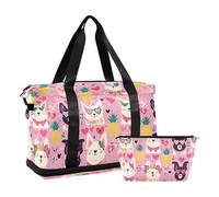 Bolsa grande de gimnasio para yoga, 2 unidades, Lovely Cute Dogs Valentine