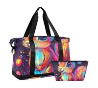 Bolsa grande de mano con diseño de ardilla de Feliz Navidad naranja con correa ajustable para yoga, impermeable, Linda ardilla naranja de dibujos animados de Feliz Navidad, 1 size