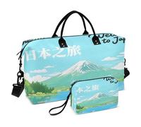 Bolsa grande de viaje para fin de semana/noche con bolsa de aseo para viajes en avión, gran capacidad, bienvenido a la cultura del paisaje de Japón