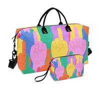 Bolsa grande decorativa de dibujos animados coloridos con bonitos gestos de viaje, bolsa de gimnasio con correa ajustable para viajes, bolsa de gran capacidad para hombre