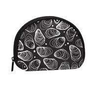 Bolsa Grande para Guardar Toallas sanitarias, Maquillaje y cosméticos, diseño de Perla de ostra Dibujada a Mano, Color Natural, Monedero para Mujer.