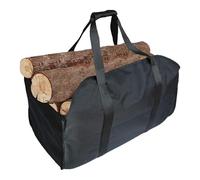 Bolsa grande para leña, cesta de leña, de Oxford, resistente al agua, ideal para chimenea y exterior, también como cesta de la compra o bolsa de transporte (negro)