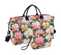 Bolsa grande para llevar durante la noche y equipaje, bolsa de gimnasio con correa ajustable para senderismo, gran capacidad, Flores de belleza de la India