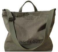Bolsa grande para mujer, bolsa de lona para mujer, bolsa cruzada de moda de 16 onzas, 100% algodón, bolsa de hombro de gran capacidad