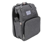 Bolsa Grande para Pañales para Bebés con Puerto USB Externo y Función de Parasol Perfecta para Familias Activas en Excursiones de un Día Elaborada con Fibra de Poliéster (Gris claro)