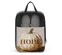 Bolsa grande para zapatos de golf con texto en inglés "Pumpkin with Word Hope" para viajes, uso diario, antipolvo