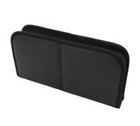 Bolsa Grande Profesional Impermeable para Brochas de Maquillaje de Piel Sintética, Organizador de Brochas Cosméticas de Viaje, Taza Plegable de Pie, Negro, con Diseño de Posición