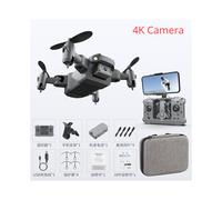 (Bolsa gris 4K) KY905 Mini cuadricóptero con control remoto RC plegable FPV Drone Fotografía aérea