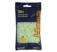 Hama Bolsa de perlas JBM 207-55 – Aprox. 1000 cuentas midi fusibles, brillo nocturno (verde) 5+