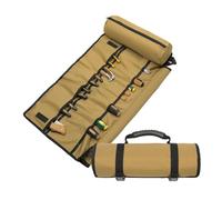 Bolsa Herramientas Bolsa enrollable for herramientas, organizador resistente for, bolsa con 20 bolsillos + 1 bolsillo for hombres, padres, papás, mecánicos, etc(Brown)