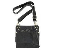 Bolsa Herramientas de Peluqueria Riñoneras Tijeras Peluquerías Bandolera Barbero Puede acomodarse Tijeras Peine Pinzas Tijeras electricas Botella de peluquería Y otros Cuero PU Negro