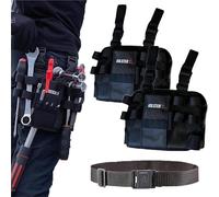 Bolsa herramientas Holster Z 2.0, bolsa herramientas multiusos para electricistas con cinturón para herramientas piernas, bolsa trabajo táctica para electricistas, con clip para cinturón(2 pieces+belt