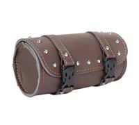Bolsa Herramientas para Motocicleta Universal Marrón/Negro Horquilla Delantera Manillar Alforja Rollo Barril Almacenamiento Trasero Carreras(Brown)