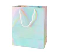 Bolsa holográfica para fiestas, bolsas de recuerdos de fiesta de moda holográficas, acabado brillante, bolsa de cumpleaños, bodas, asa incluida para chocolate, aperitivos, recuerdos, juguetes pequeños
