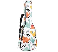 Bolsa impermeable para guitarra con cremallera suave para bajo, guitarra acústica y clásica, diseño de guitarra eléctrica, dinosaures mots Doodle