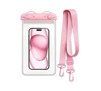 Bolsa impermeable para teléfono, bolsa seca para teléfono celular con cordón, bolsa subacuática para teléfono, para playa, piscina, crucero, vacaciones, viajes, natación, buceo, kayak, color rosa