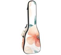 Bolsa impermeable para ukelele de concierto, bolsa acolchada con correas ajustables, lindo cachorro con flores sobre fondo rosa, Multicolor 10, 25.9x9x3.1in/66x23x8cm, Organizador de bolsas