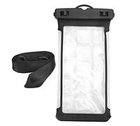Bolsa impermeable universal para teléfono, para buceo, natación, bolsa seca con cordón (negro)