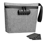 Bolsa inmune de viaje con combinación de 3 números, caja de almacenamiento densa para registros de rudimentos, bolsa de almacenamiento a prueba de registros