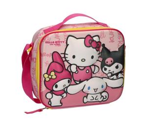 Bolsa Isotérmica 3D Hello Kitty Niña - Lonchera Infantil Talla Única Rosa con Asa y Bandolera Ajustable, Cierre con Cremallera y Diseño Hello Kitty & Friends, Ideal para Merienda y Colegio