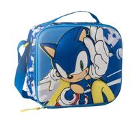 Bolsa Isotérmica 3D Sonic para Niños y Niñas - Lonchera Térmica Infantil Azul con Asa y Correa Bandolera, Bolsillo de Malla Lateral y Cierre de Cremallera, Talla Única para Colegio y Excursiones