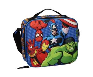 Bolsa Isotérmica Avengers Niño y Niña Talla Única - Lonchera 3D con Asa y Correa Bandolera, Interior Térmico para Merienda y Colegio, Diseño Marvel Iron Man Hulk Capitán América y Spider-Man