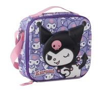 Bolsa Isotérmica Kuromi Hello Kitty Niña y Unisex - Lonchera Térmica Talla Única con Diseño 3D, Asa de Mano y Correa Bandolera, Color Morado, Ideal para Colegio y Excursiones