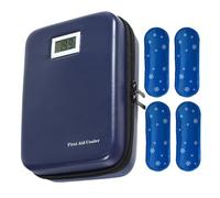 Bolsa isotérmica para medicamentos con indicador de temperatura, 4 recipientes, mantiene fresco de 9 a 12 horas y mantiene la temperatura interior entre 2 y 10 grados. Gran capacidad para 9 bolígrafos