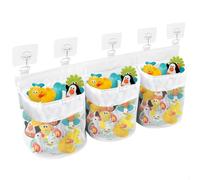 Bolsa Juguetes Bañera,Organizador de Juguetes para la Bañera con 3 Compartimentos no Requiere Taladrar para Juguete de Baño Niños y Bebés,Almacenamiento Clasificación,Productos Baño