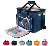 Bolsa Labores, Honshin Bolsa para Accesorios de Costura Portátil para Crochet Guardar Lanas y Agujas Proyectos(Azul)