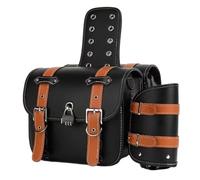 Bolsa Lateral Bolsa De Sillín Universal Motocicleta Impermeable Para Gran Capacidad PU diseño Moderno Almacenamiento Lateral Bolsas Herramientas Motocicletas 1 Uds(Brown)