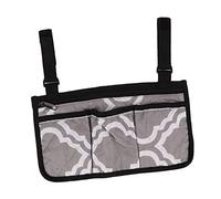 Bolsa Lateral para Silla de Ruedas con Tiras Reflectantes, Bolsa de Almacenamiento Colgante Lateral para Silla de Ruedas, Bolsa para Reposabrazos de Varios Bolsillos, Accesorios para(patr¨®n gris)