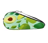 Bolsa ligera para raqueta de tenis con diseño de frutas de aguacate verde con correa ajustable para el hombro