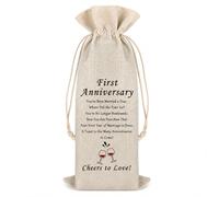 Bolsa Lino, Cordón, 750ml a 1L , cheers to love , 35*15CM | lino, empaque regalo, 750ml a 1L, varios diseños, para botella vino, cierre cordón, para , para Presentación