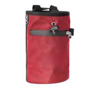Bolsa Magnesia Gimnasio 420D Oxford Bolsa Magnesia Gimnasio(Red) | anti-derrames, cordón ajustable, interior forrado, mantiene tiza para seca, uso versátil