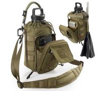 Bolsa magnética de gimnasio para botella de 1-2 l para hombres y mujeres, soporte para botella de agua con compartimento para teléfono móvil, clip magnético extraíble, panel Molle y correa ajustable