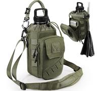 Bolsa magnética para botella de agua de gimnasio para hombres y mujeres, soporte magnético para botellas con bolsillo para teléfono, se adapta a botellas de 32 a 64 onzas, panel Molle, correa de