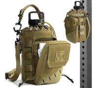 Bolsa magnética para botella de agua de gimnasio para hombres y mujeres, soporte magnético para botellas con bolsillo para teléfono, se adapta a botellas de 32 a 64 onzas, panel Molle, correa de