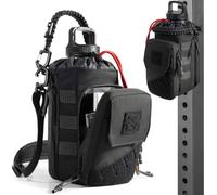Bolsa magnética para botella de agua de gimnasio para hombres y mujeres, soporte magnético para botellas con bolsillo para teléfono, se adapta a botellas de 32 a 64 onzas, panel Molle, correa de