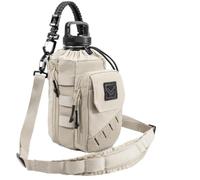Bolsa Magnética para Gimnasio con Soporte para Botellas y Compartimento | Imán fuerte, apto para botellas de 1 a 2 l, con compartimento para teléfono móvil, sistema Molle y correa para el hombro