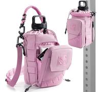 Bolsa Magnética para Gimnasio con Soporte para Botellas y Compartimento | Imán fuerte, apto para botellas de 1 a 2 l, con compartimento para teléfono móvil, sistema Molle y correa para el hombro