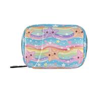 Bolsa médica colorida con diseño de olas de estrellas de mar con compartimentos desmontables, práctico organizador de píldoras de viaje