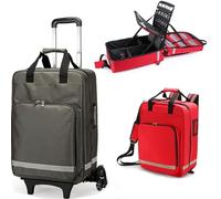 Bolsa Médica Con Ruedas, Botiquín De Primeros Auxilios Portátil Con Ruedas Y Carrito Desmontable, Bolsa De Trauma Para Personal De Emergencias, Ideal Para Médicos Y Estudiantes De Enfermería.(Green)