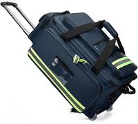 Bolsa médica con ruedas de gran capacidad y carrito desmontable, kit de respuesta móvil definitivo para traumas y emergencias, mochila organizada con compartimentos para enfermeras, EMT, paramédicos