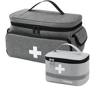 Bolsa Médica de 2 Piezas,Botiquín de Primeros Auxilios Vacío,Gran Organizador para Medicamentos,Estuche Portátil para Suministros Médicos con Múltiples Compartimentos para Cuidados en el Hogar